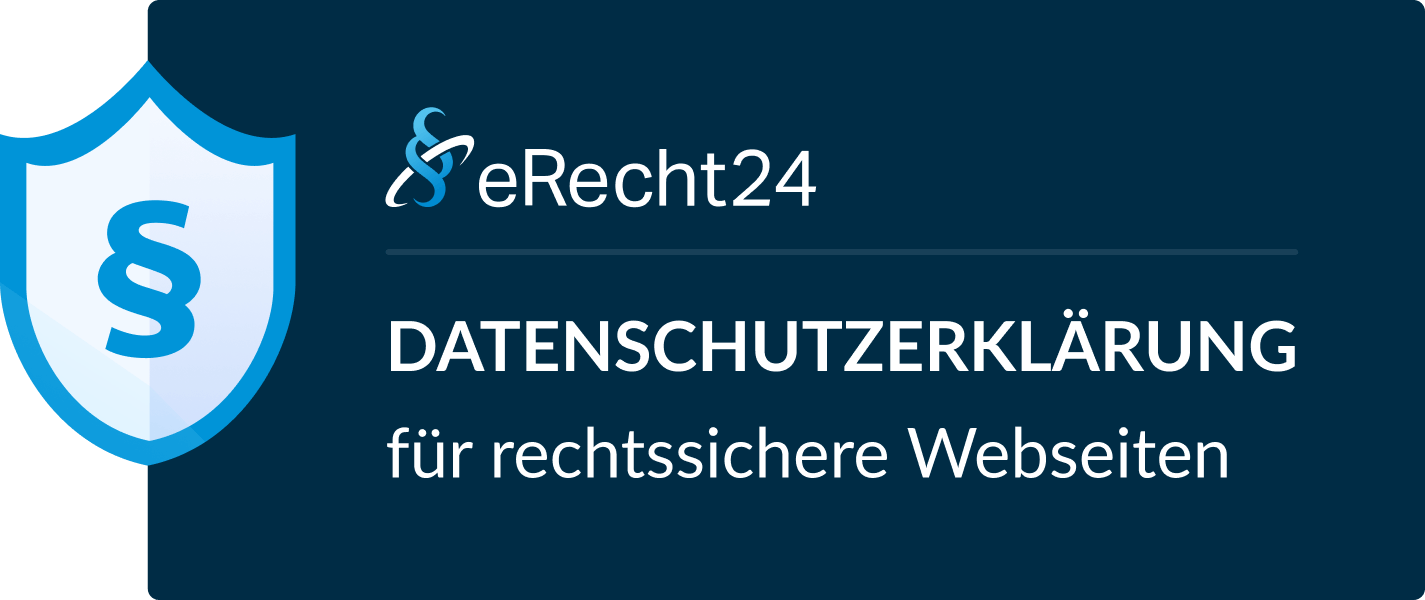eRecht24 Siegel für rechtssichere Websites.